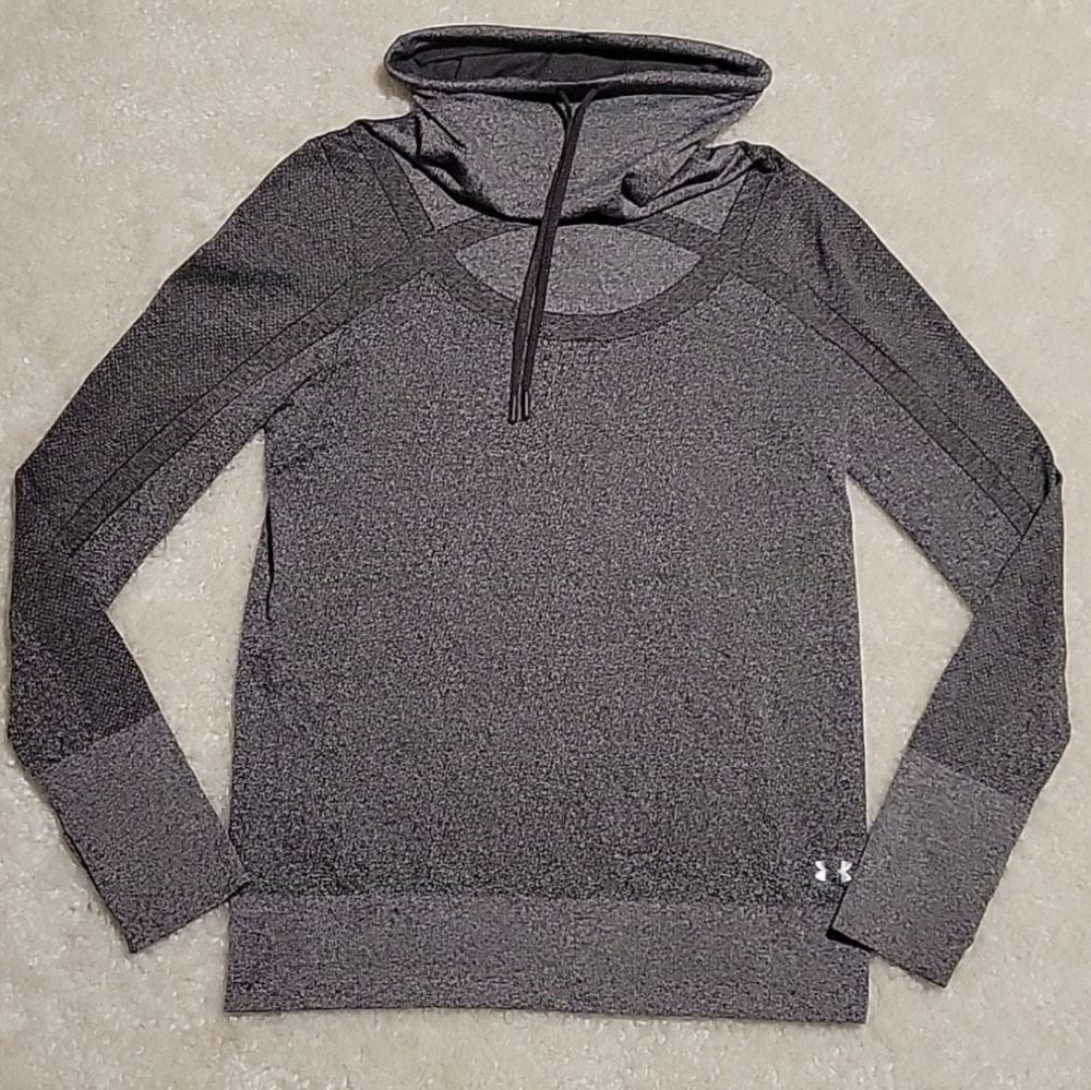Under Armour Gray Threadborne Sweater With Cowl N… - image 4